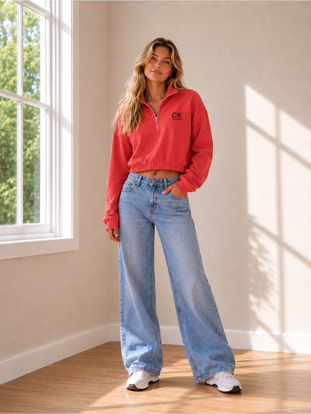 Calvin Klein Classic Wide-Leg Women’s Jeans - Light Blue
